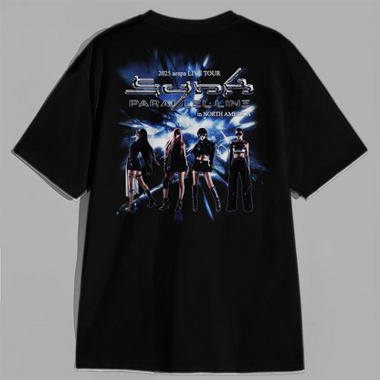 AESPA Synk Parallel Line Tour Shirt, World Tour Aespa Shirt, Kpop Tee