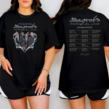 AESPA Synk Parallel Line Tour Shirt, Giselle Aespa Shirt, Aespa Merch