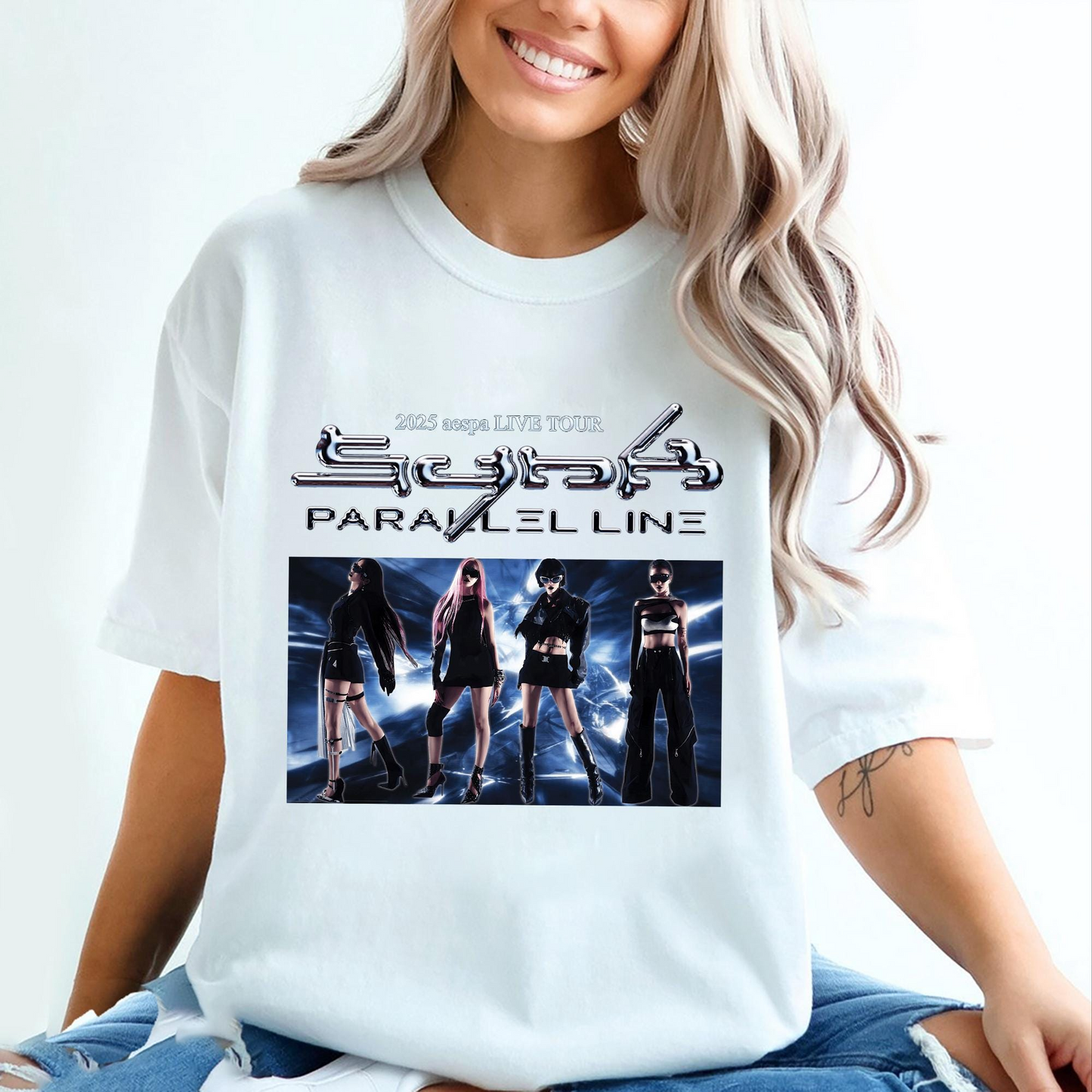 Aespa Live Tour Shirt, AESPA Synk Parallel Line Tour, Aespa Shirt