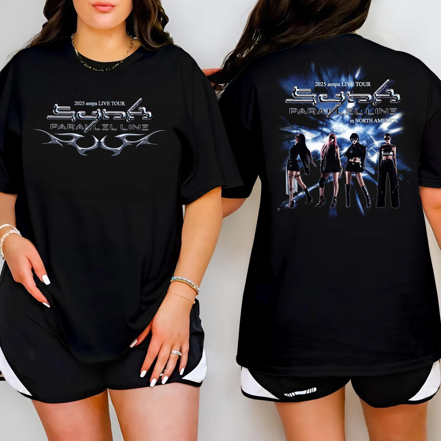 AESPA Synk Parallel Line Tour Shirt, World Tour Aespa Shirt, Kpop Tee
