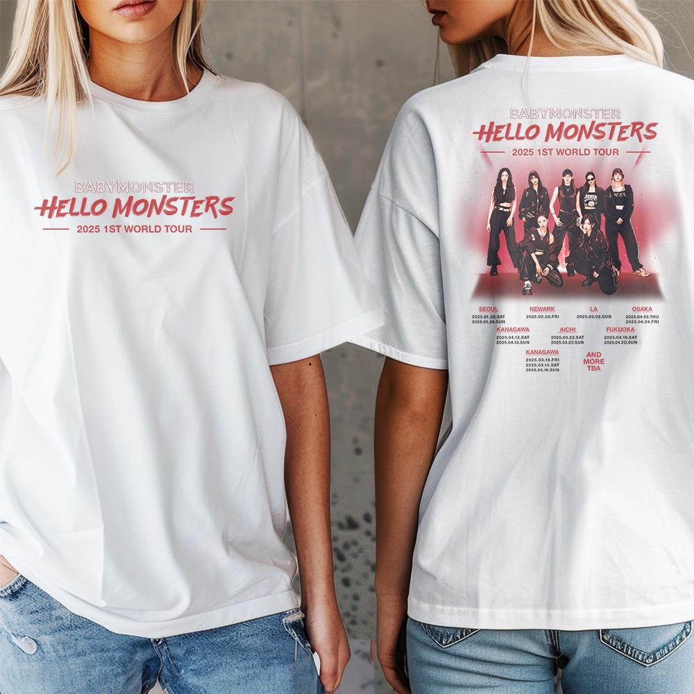 Babymonster Tour T-Shirt, Hello Monsters 1st World Tour Shirt, Babymonster Shirt