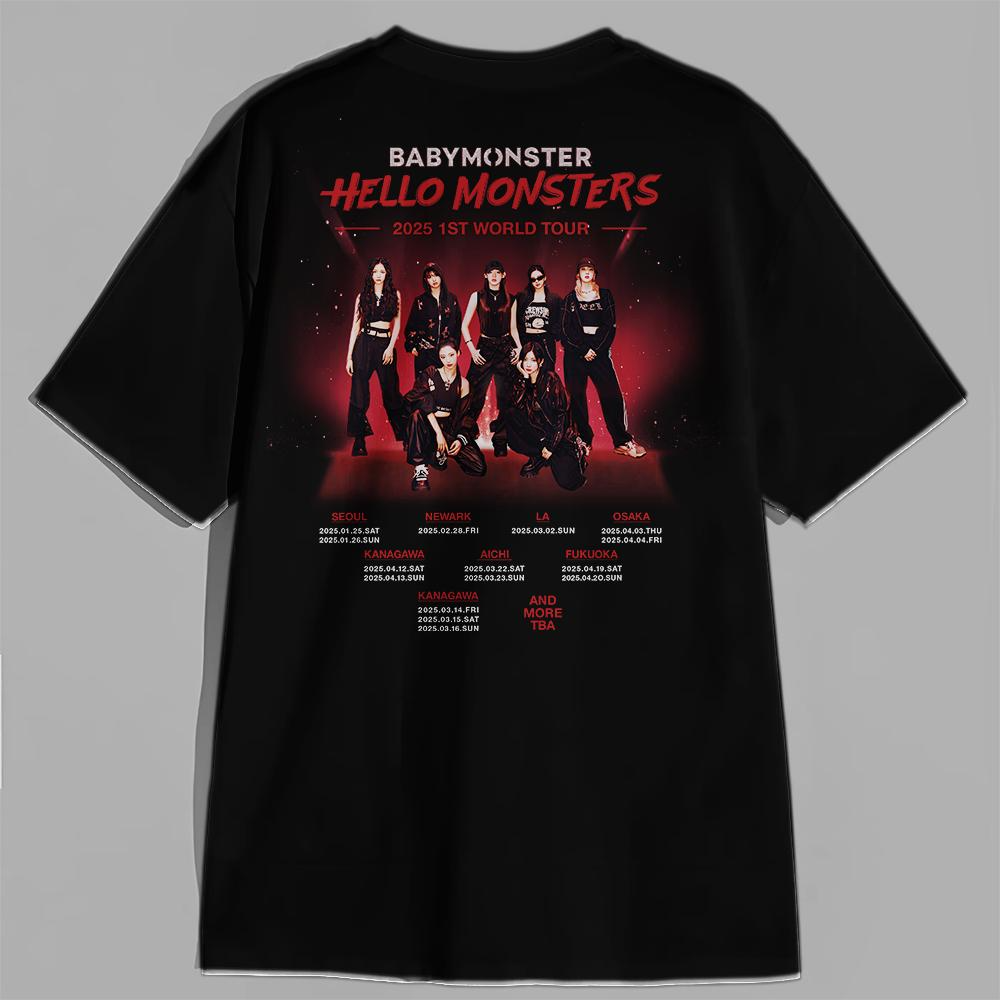 Babymonster Tour T-Shirt, Hello Monsters 1st World Tour Shirt, Babymonster Shirt