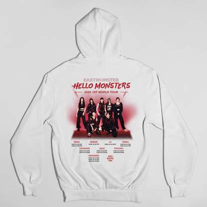 Vintage Babymonster Kpop Hoodie, Hello Monsters 1st World Tour Shirt, Kpop Hoodie