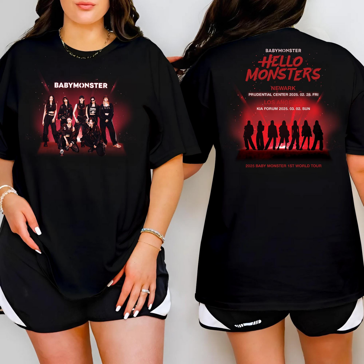 Babymonster Tour Shirt, Babymonster Hello Monsters Tour Shirt, Kpop Tee