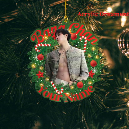 Personalized Bang Chan Ornament, KPOP Ornament, Stray Kids Keepsake