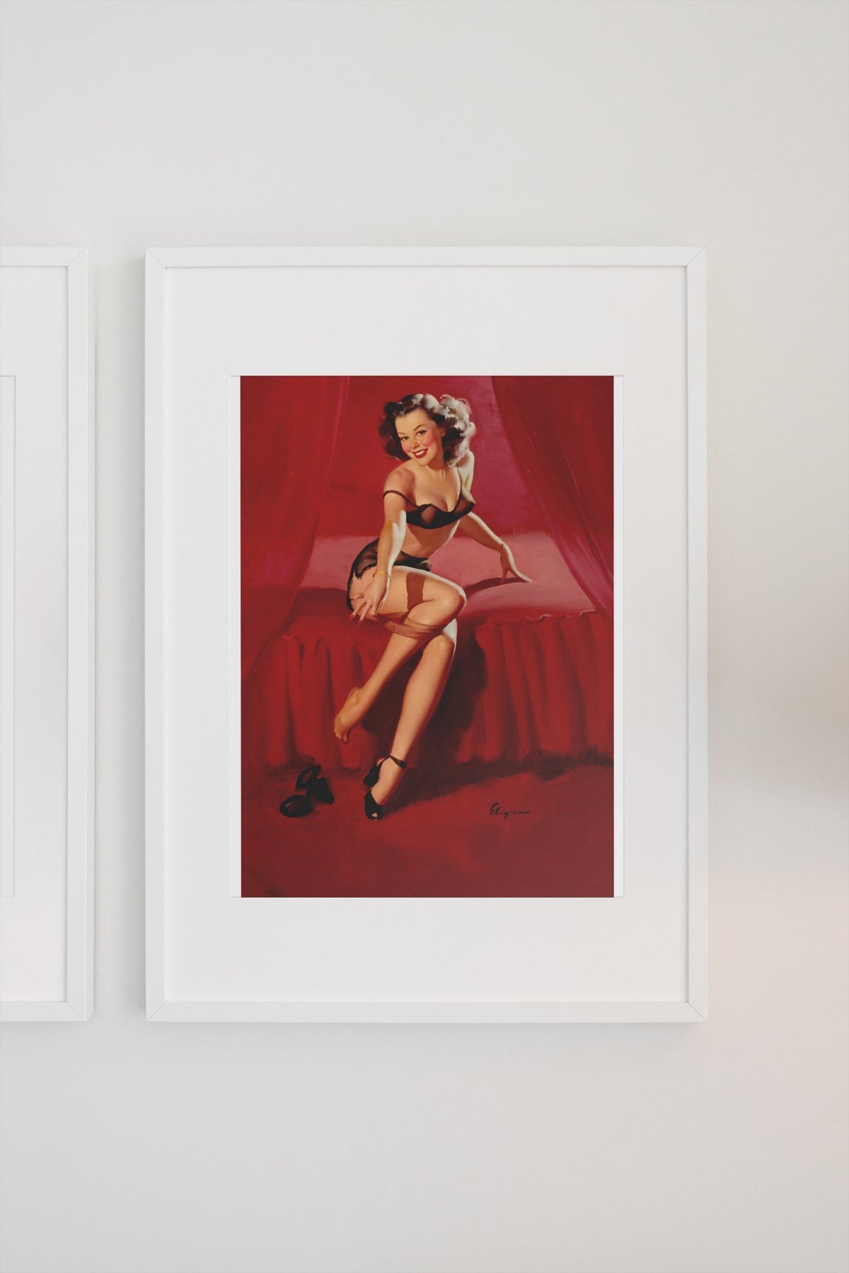 I'm Not Shy by Gil Elvgren, pin-up poster — gallery wall