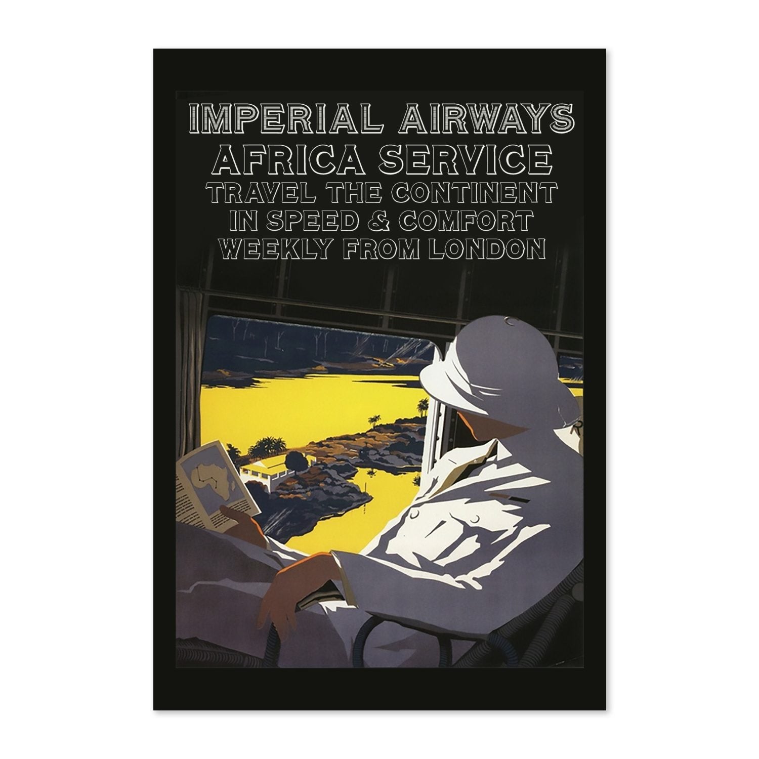 Imperial Airways Africa Service poster print