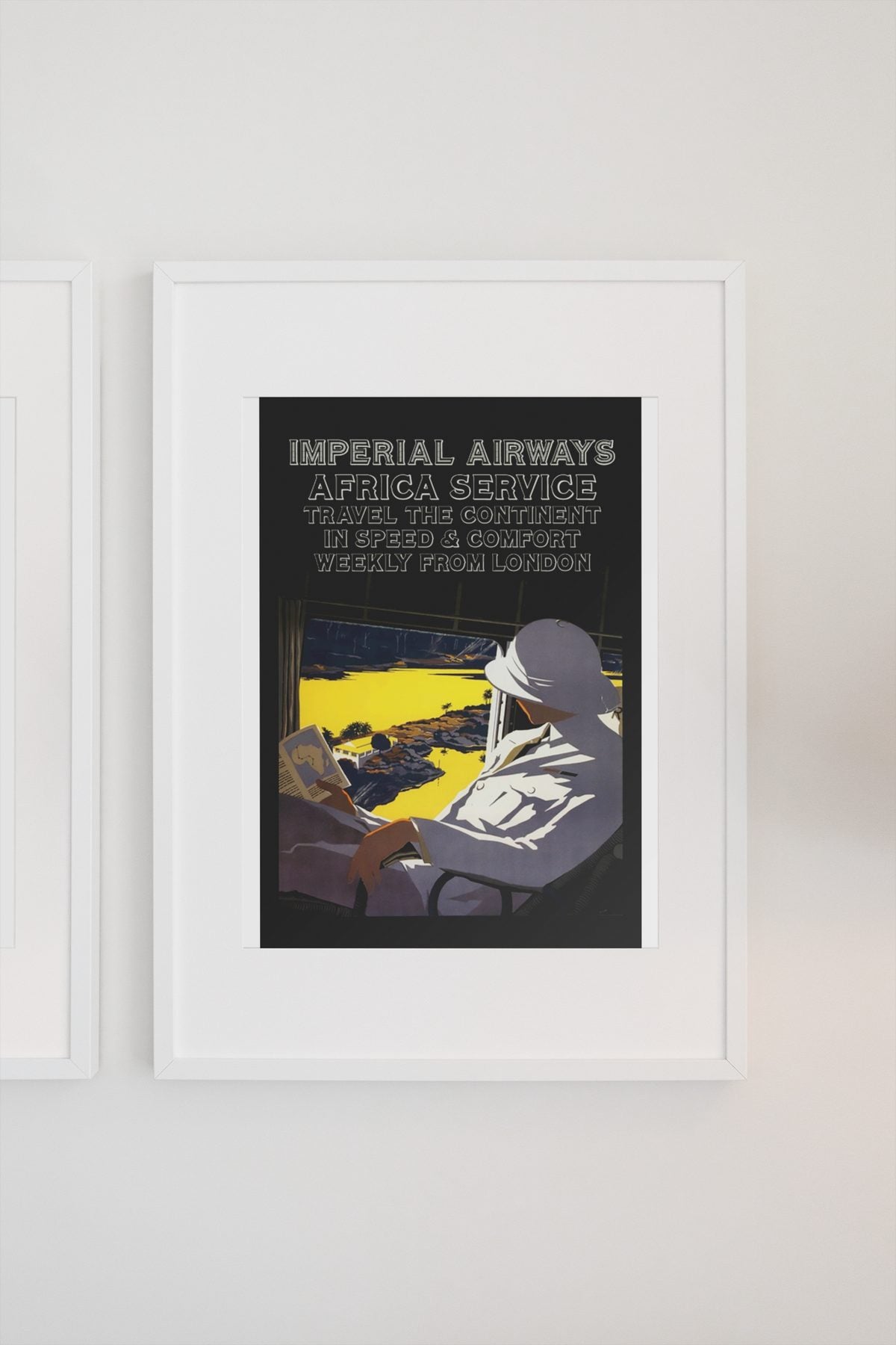 Imperial Airways Africa Service poster on a light wall