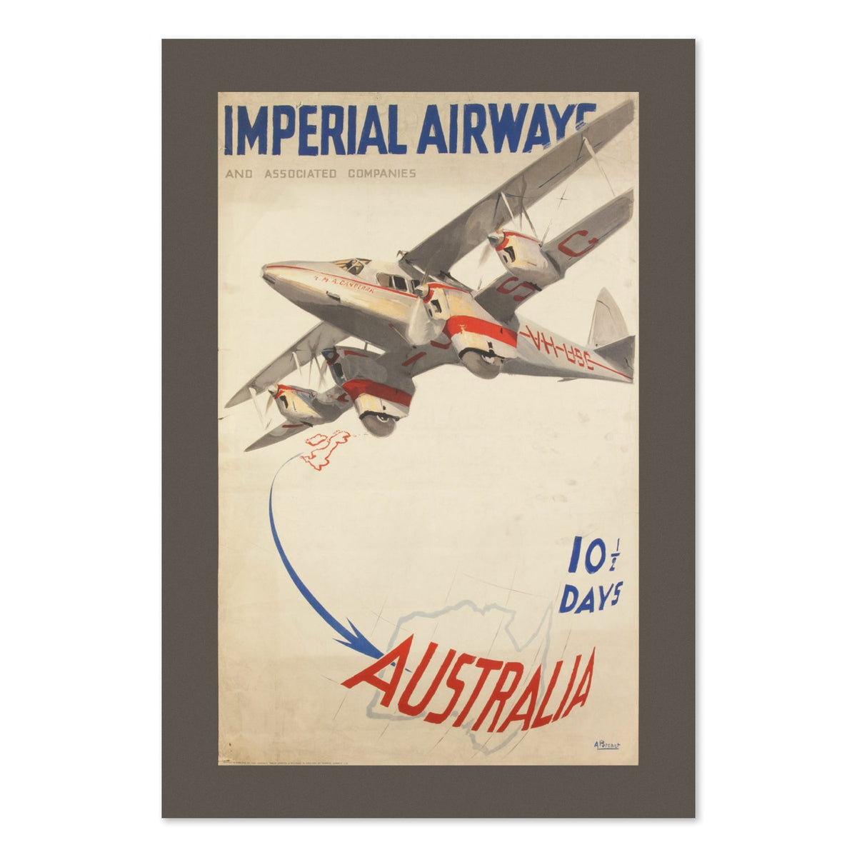 Imperial Airways Australia poster print