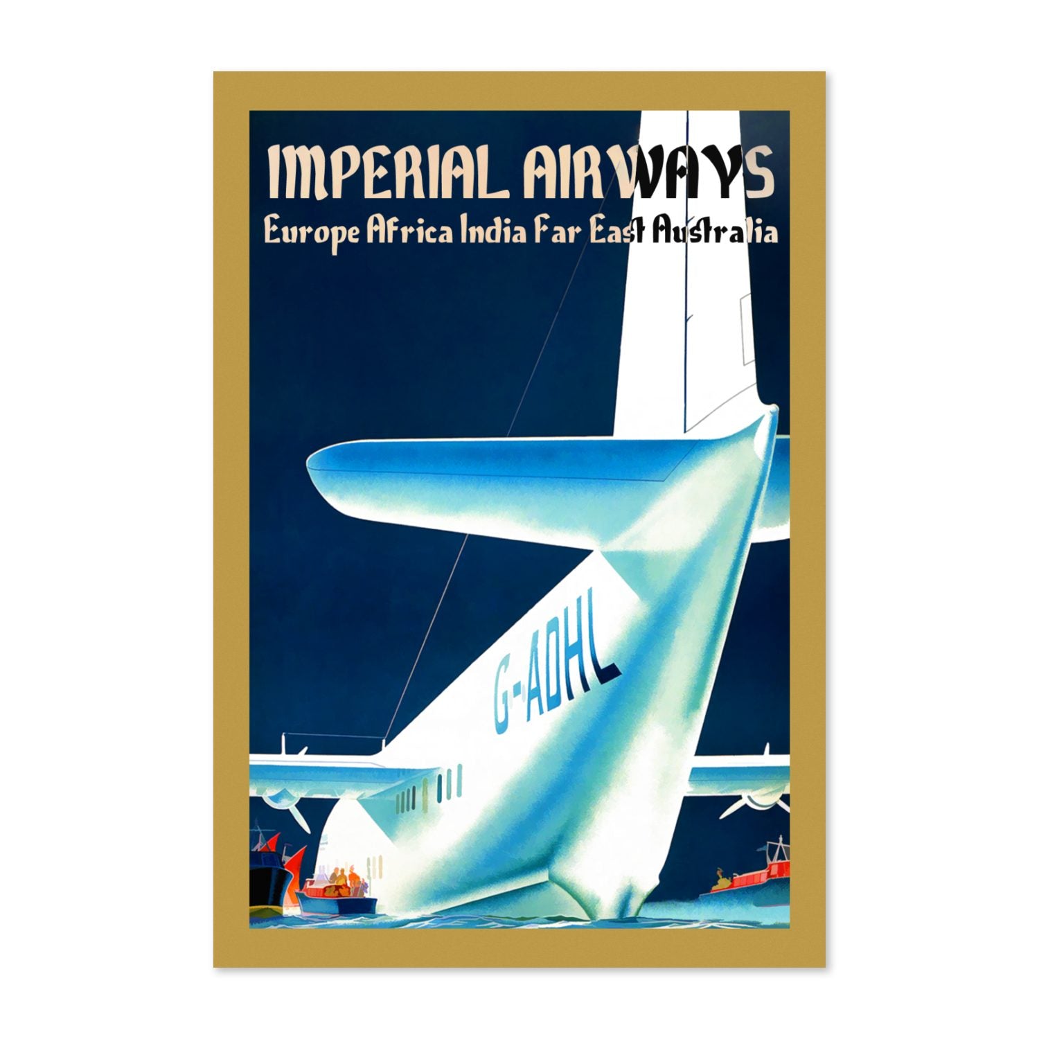 Imperial Airways Empire Routes poster print