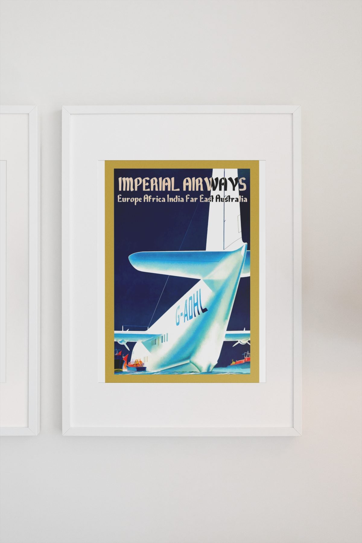 Imperial Airways Empire Routes poster on a light wall
