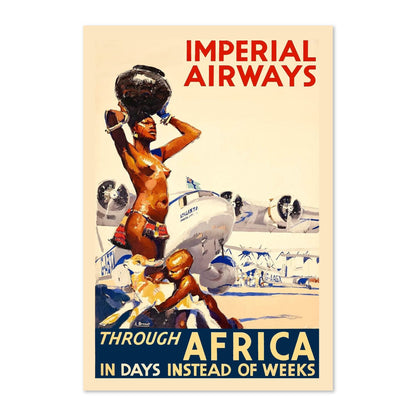 Imperial Airways Through Africa poster print