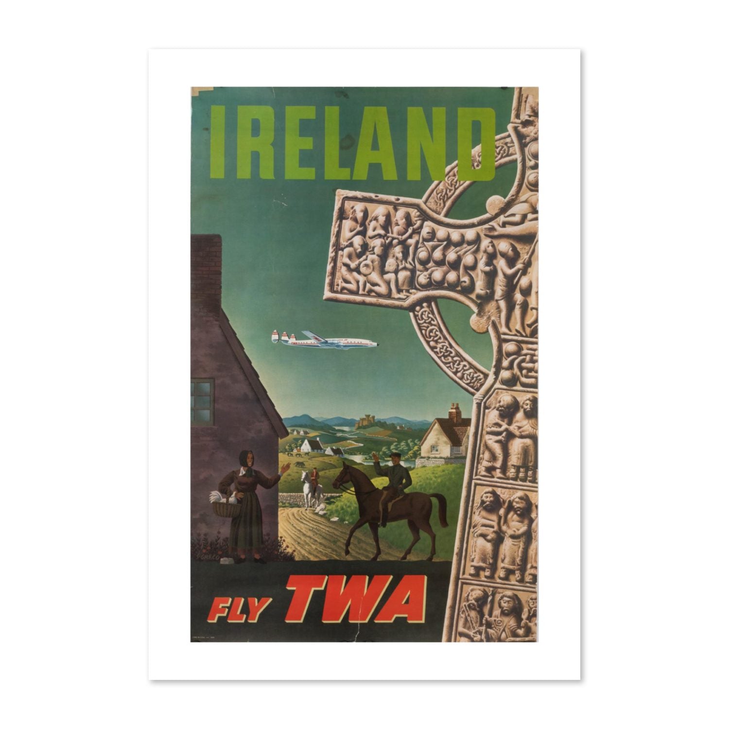 Ireland Fly TWA poster print