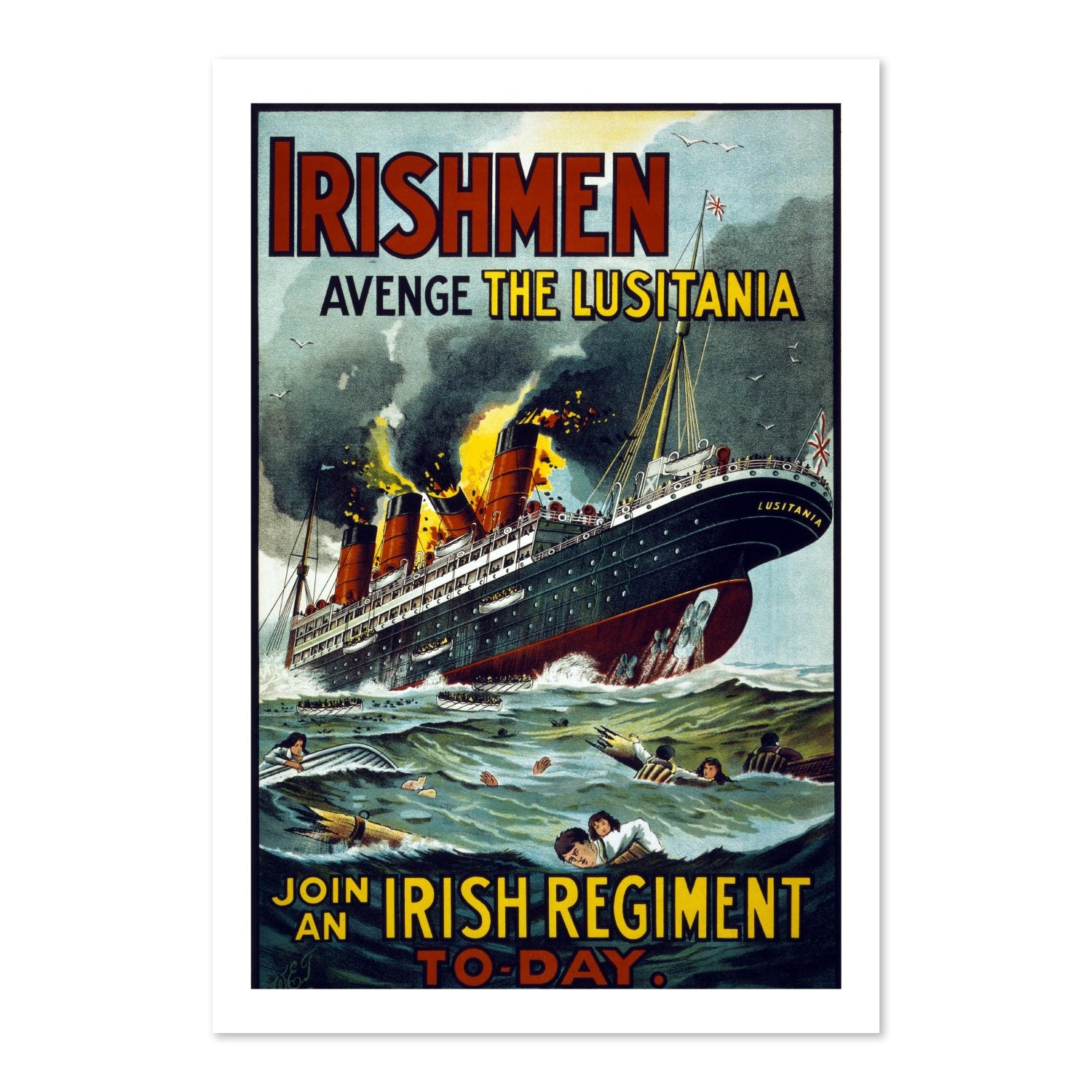 Irishmen Avenge the Lusitania poster print