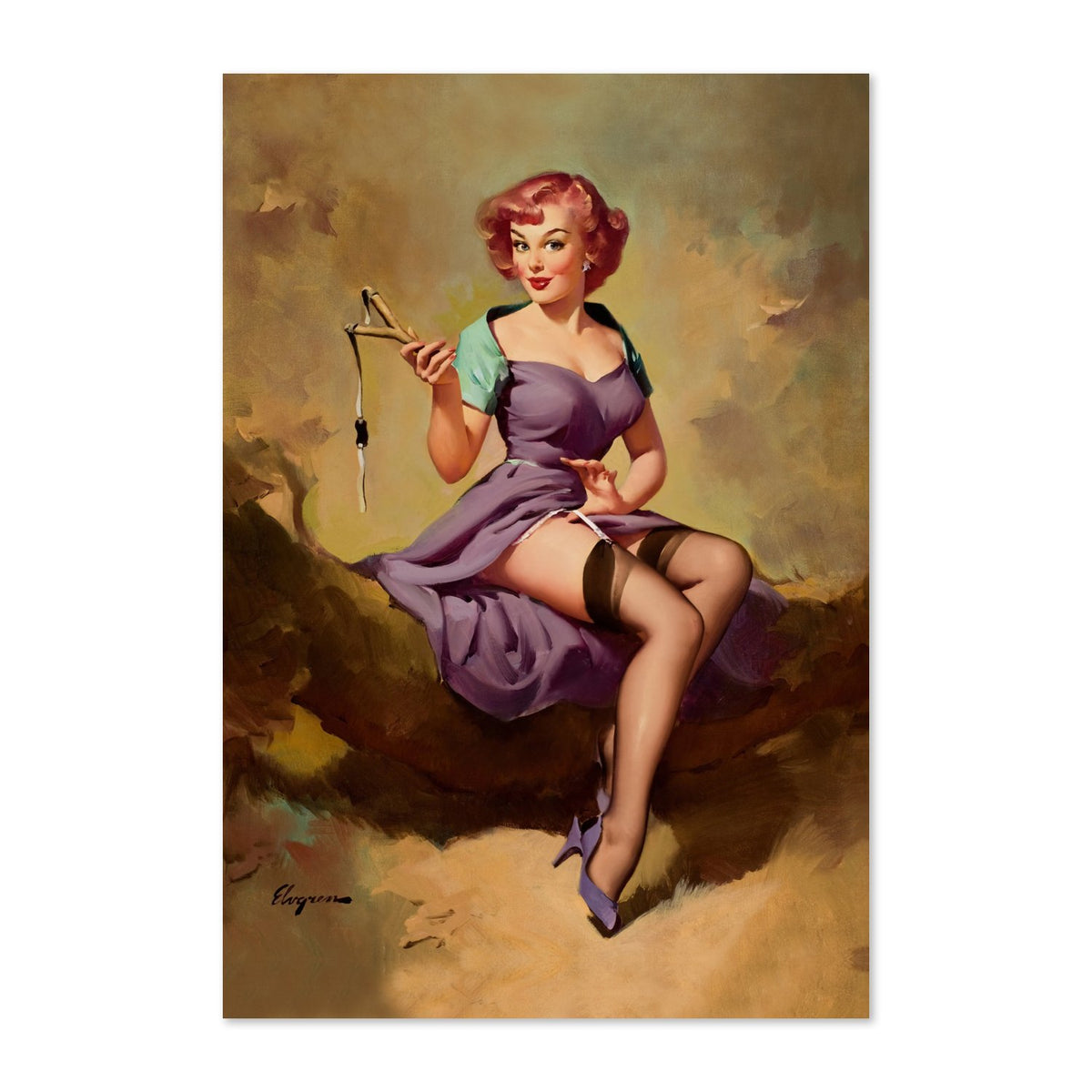It's a Snap by Gil Elvgren, pin-up poster — framed print