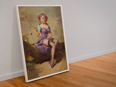 It's a Snap by Gil Elvgren, pin-up poster — leaning frame