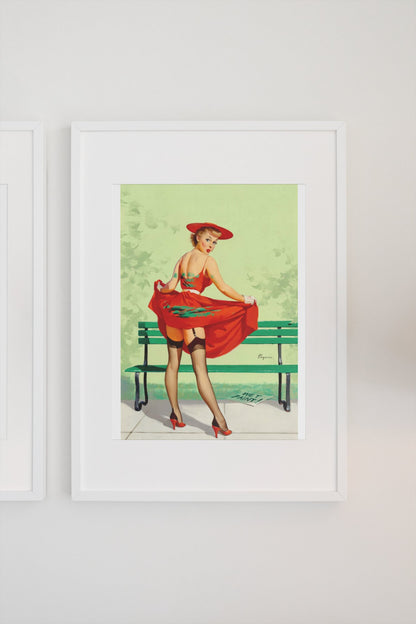 I've Been Spotted by Gil Elvgren, pin-up poster — gallery wall