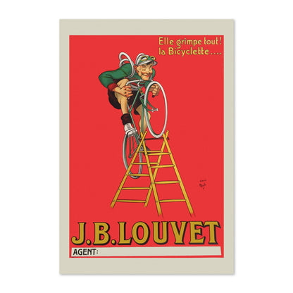 JB Louvet Bicycle on a Ladder poster print