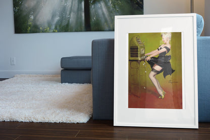 Jackpot by Gil Elvgren, pin-up poster — living room wall