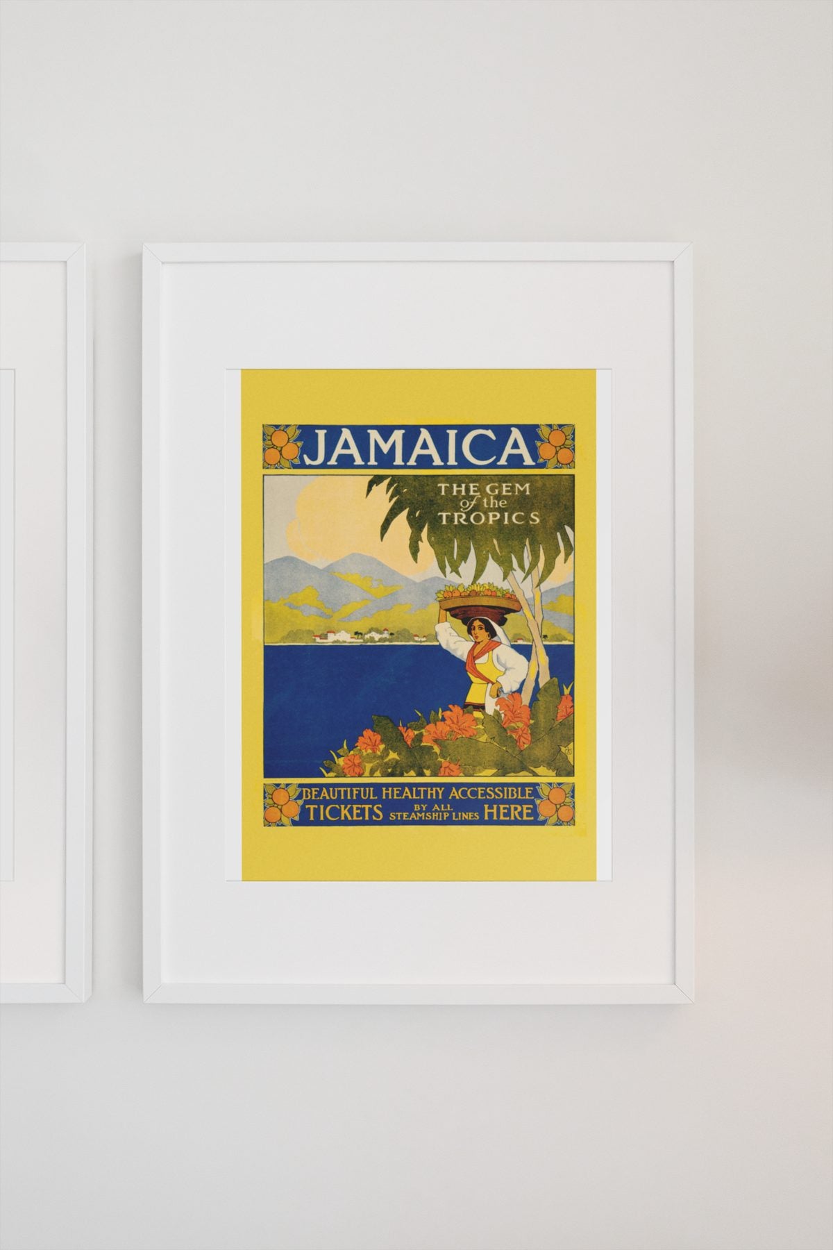 Jamaica Gem of the Tropics poster on a light wall