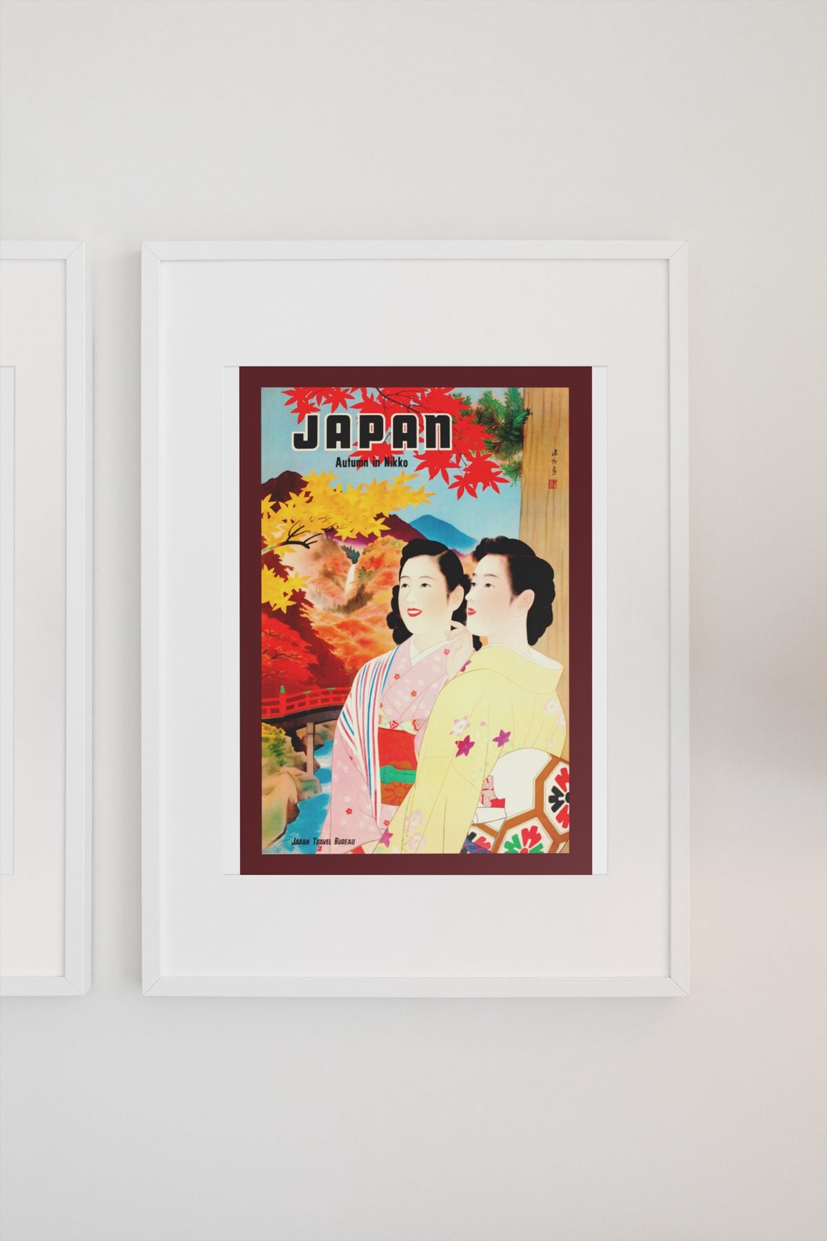 Japan Autumn poster on a light wall