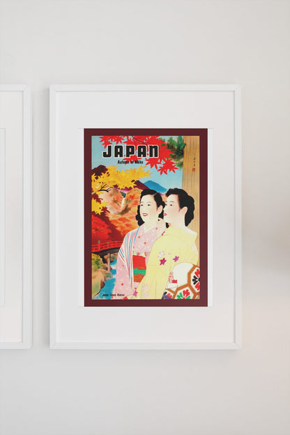 Japan Autumn poster on a light wall