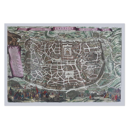 Jerusalem 1660 Map vintage print