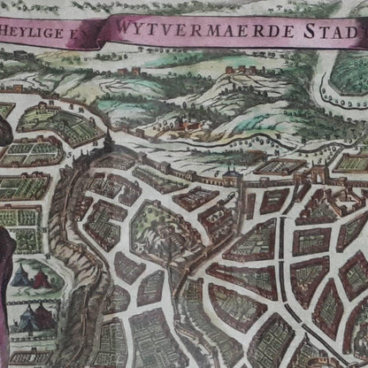 Close-up detail of the Jerusalem 1660 Map