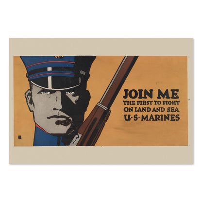 Join Me First to Fight US Marines poster print