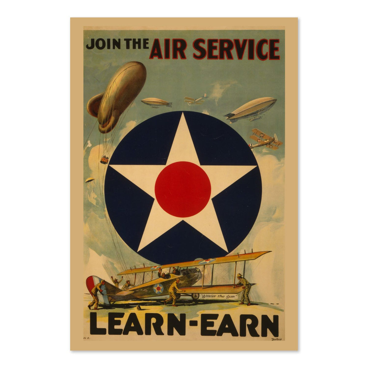 Join the Air Service Learn Earn poster print