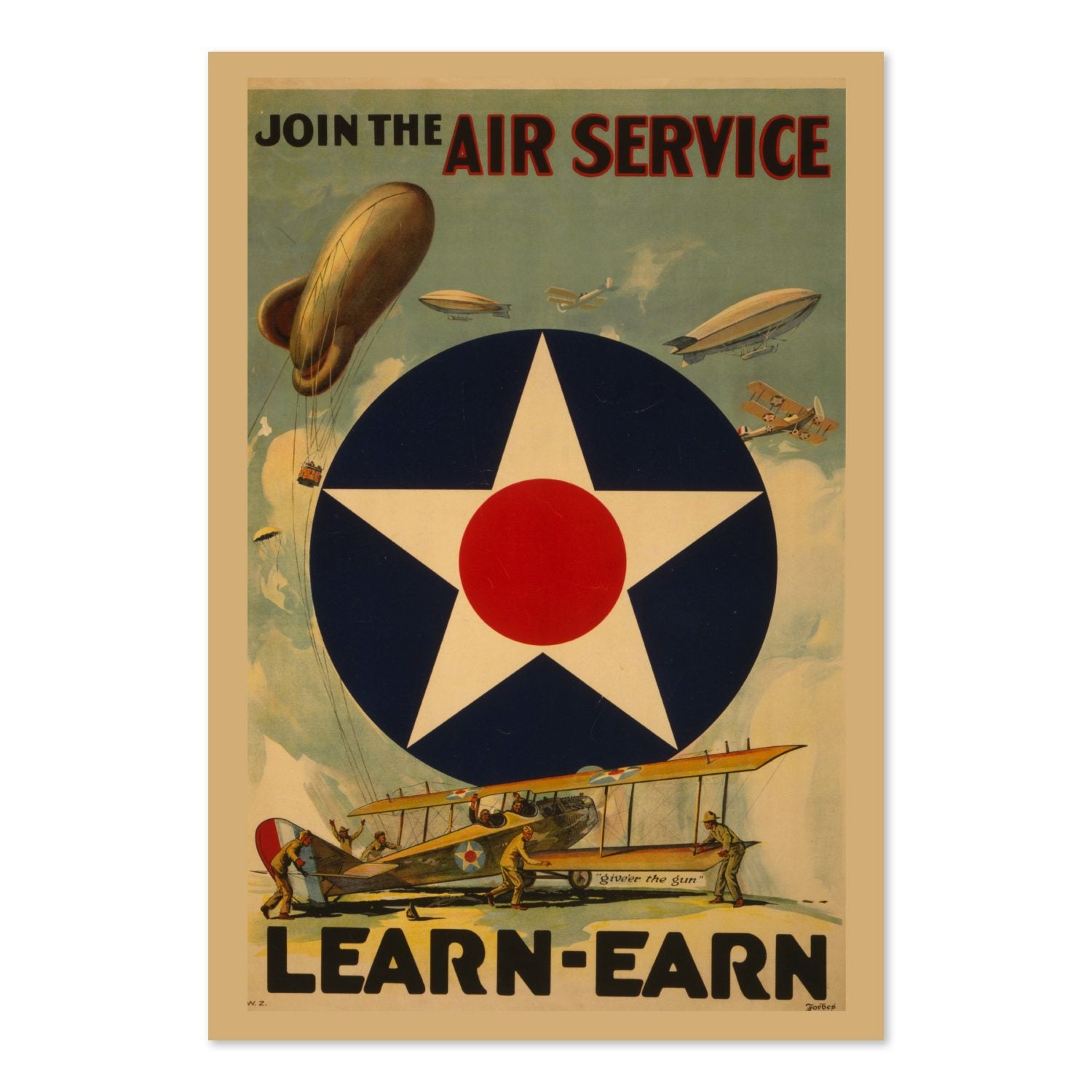 Join the Air Service Learn Earn poster print