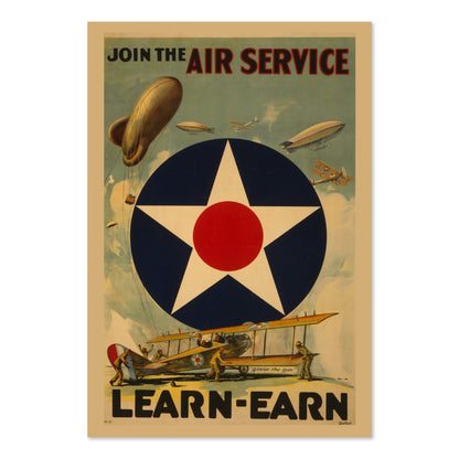 Join the Air Service Learn Earn poster print