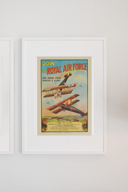 Join the Royal Air Force poster on a light wall