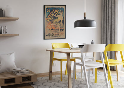 Jules Chéret Le Pays des Fées poster framed above a dining table
