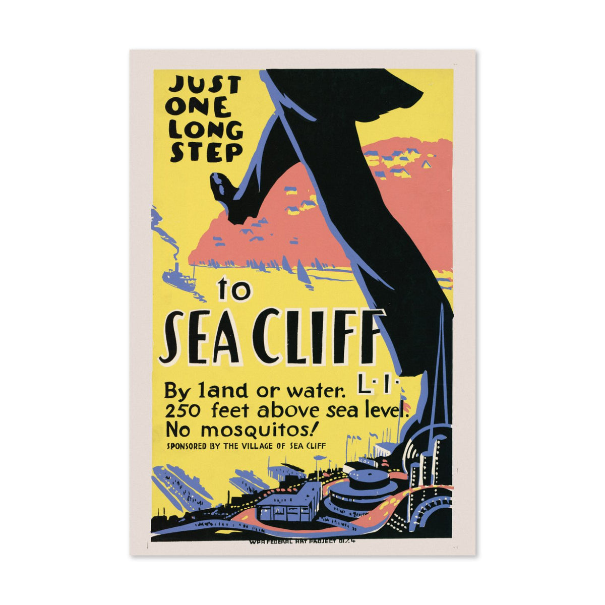 Just One Long Step to Sea Cliff poster print