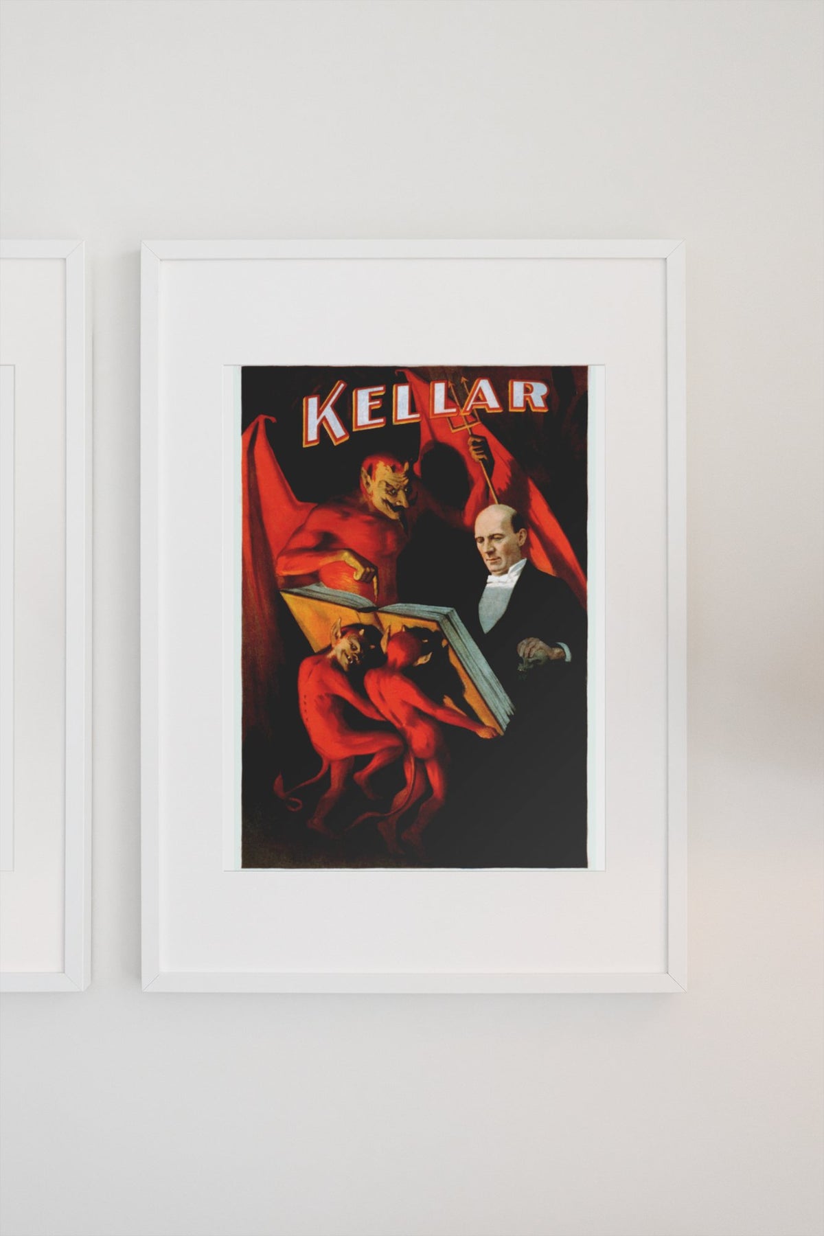 Kellar Reads With the Devil poster on a light wall