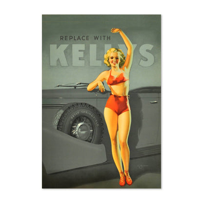 Kelly-Springfield Tires Pin-Up poster print