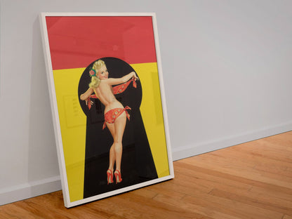 Keyhole Bandana poster in a white frame leaning against a wall
