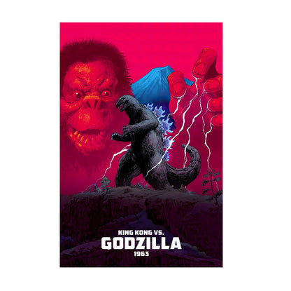 King Kong vs. Godzilla (1963) Movie Red Pop Art poster print