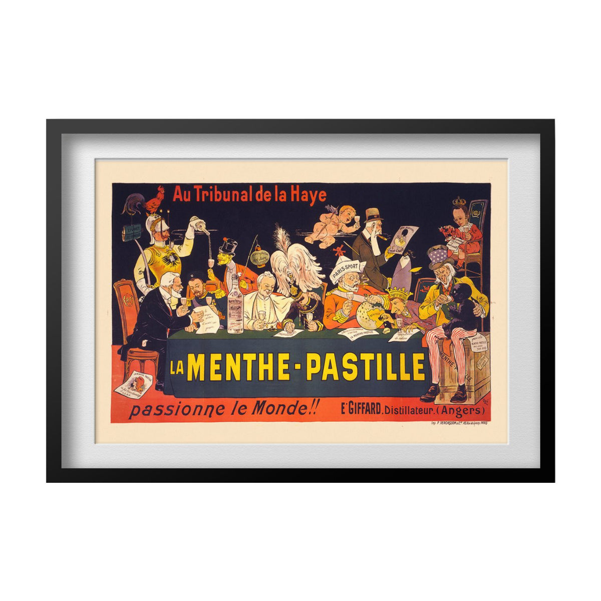 La Menthe-Pastille poster in a black frame