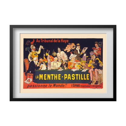 La Menthe-Pastille poster in a black frame