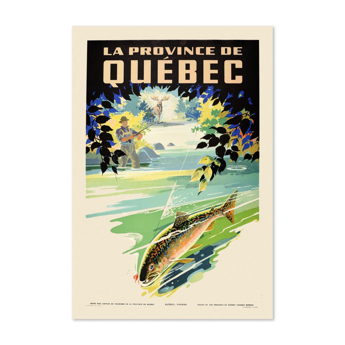 Quebec Trout Fishing poster print