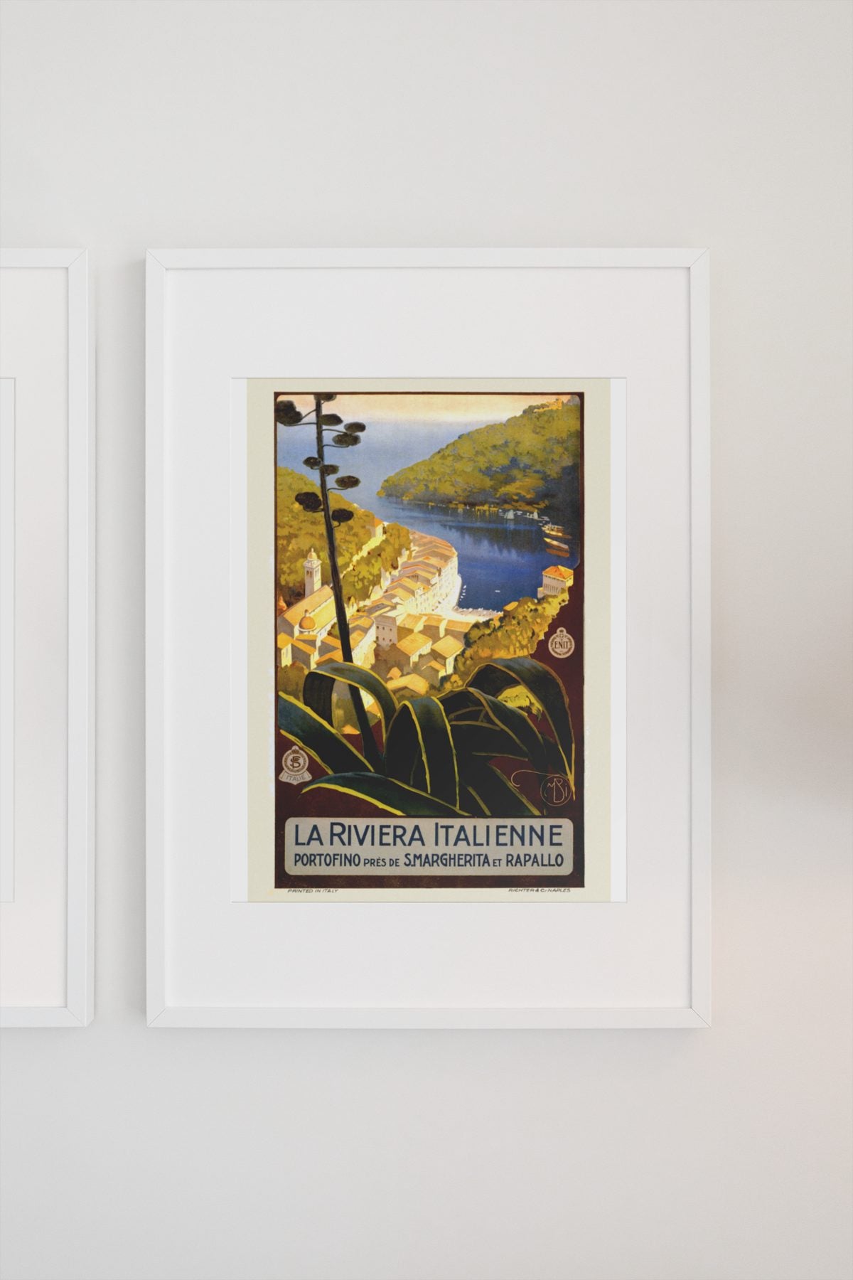 La Riviera Italienne Portofino poster on a light wall