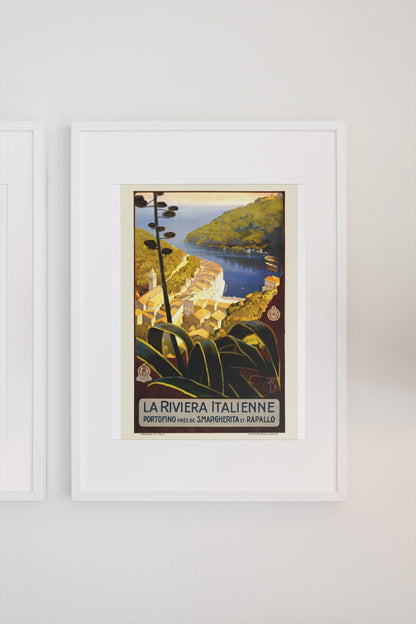 La Riviera Italienne Portofino poster on a light wall
