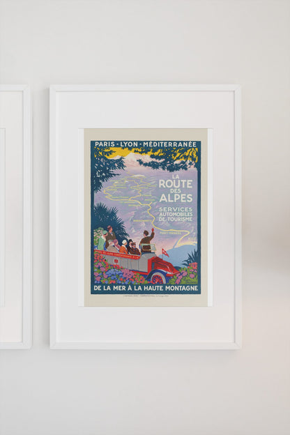 La Route des Alpes poster on a light wall