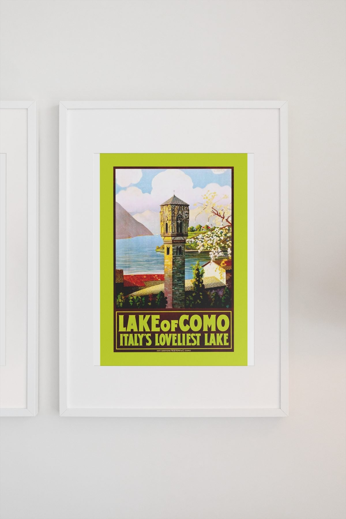 Lake Como Italys Loveliest Lake poster on a light wall