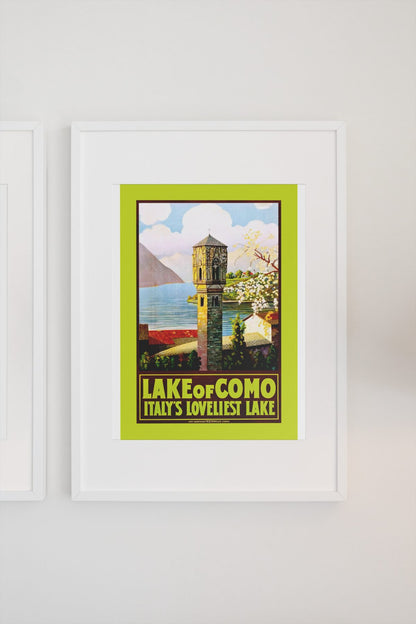Lake Como Italys Loveliest Lake poster on a light wall