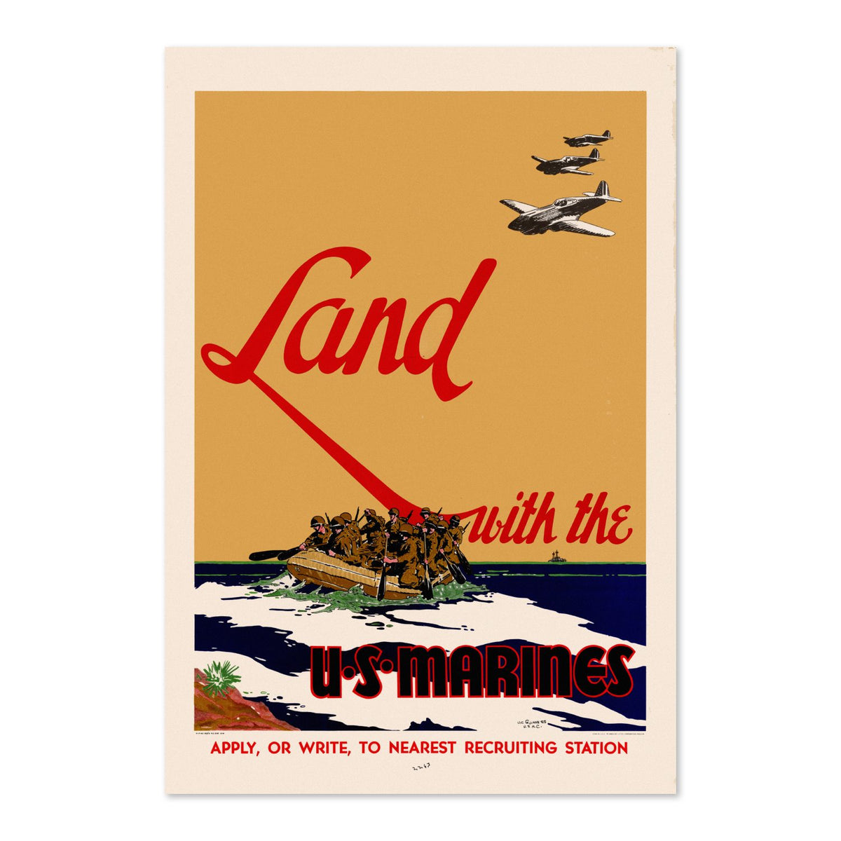 Land with the U.S. Marines poster print