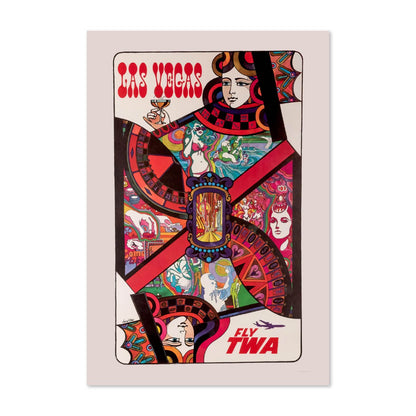 Las Vegas Fly TWA poster print
