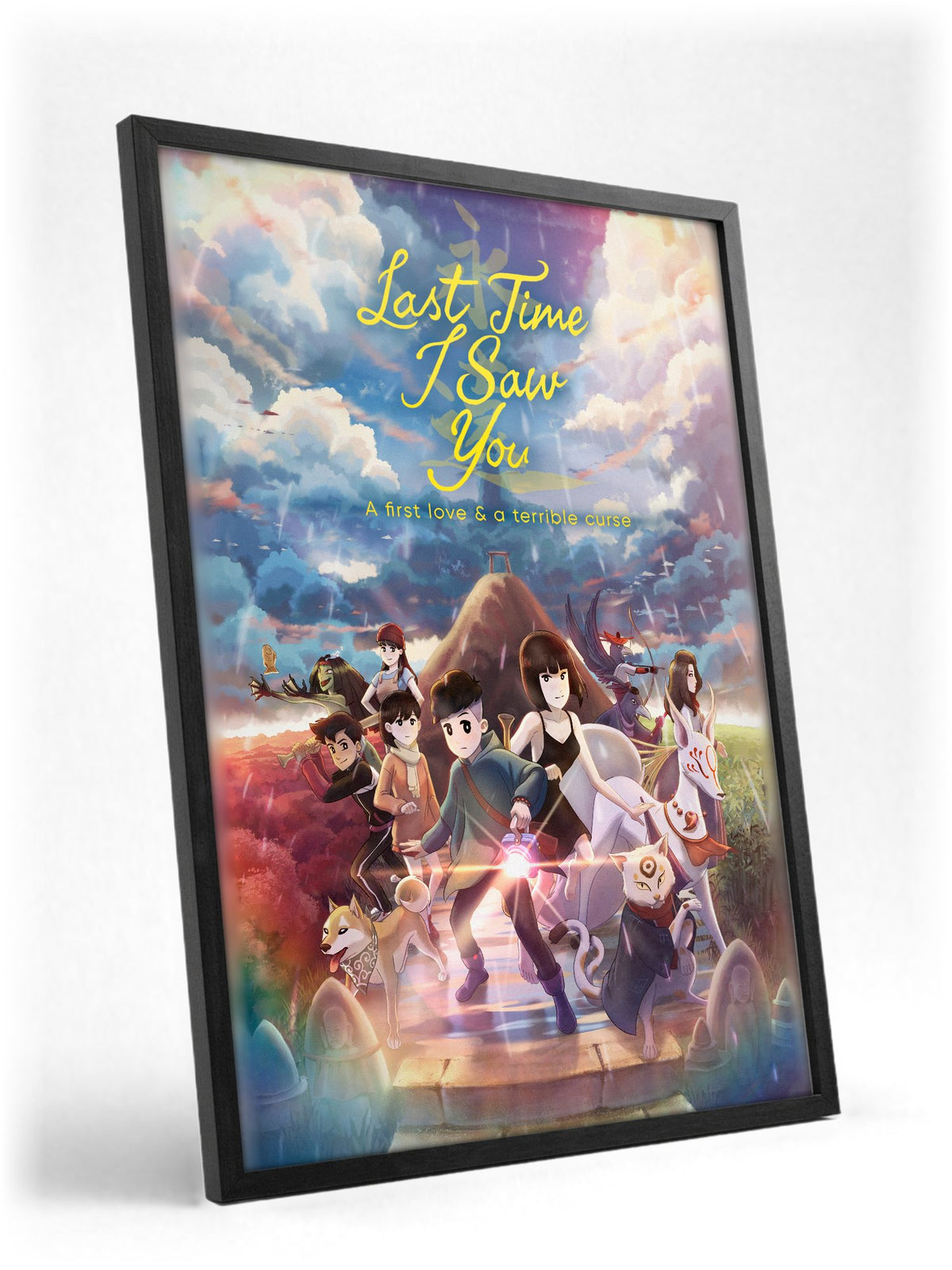 Last Time I Saw You Key Art poster in a black frame with glass leaning against a wall